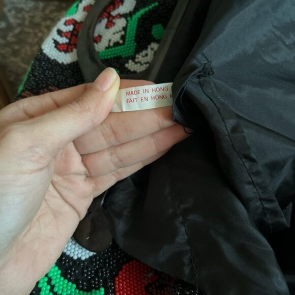 Vintage Unbranded Beaded Two Bird Clutch Purse - Picture 2 of 7